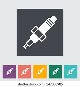 Sparkplug single flat icon. Vector illustration.