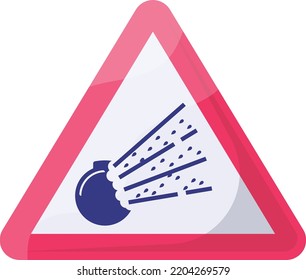 Sparks Disperse Red Triangle Vector Icon Design, Modern Traffic Guide Warning Sign, Regulatory And Recognizable Symbol, Mandatory Road Signage Stock Illustration, Explosion Risk Concept