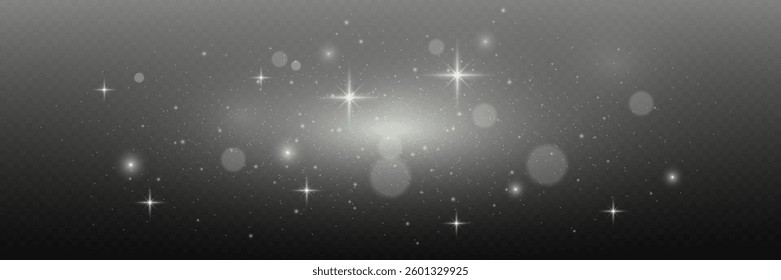 Sparks of dust particles and light. Sparkling stars of light.