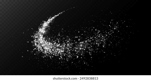 Sparks of dust and stars shine with special light. Vector sparks on transparent dark background. Christmas light effect. Sparkling particles of magic dust.	