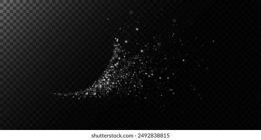 Sparks of dust and stars shine with special light. Vector sparks on transparent dark background. Christmas light effect. Sparkling particles of magic dust.	