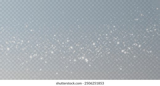 Sparks of dust and stars shine with special light. Vector sparks on transparent dark background. Christmas light effect. Sparkling particles of magic dust.	