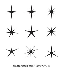Sparks elements and symbols isolated on white background