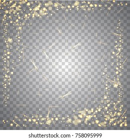 Sparks and falling litter particles and lights effect on transparent background