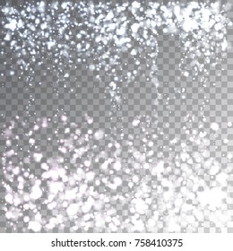 Sparks and falling litter particles and lights effect on transparent background