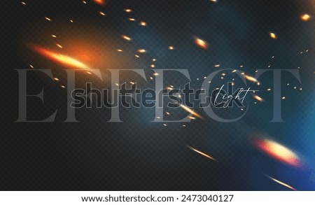 Sparks and glare of fire transparent motion light effect