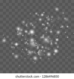 Sparks glitter special light effect. Vector sparkles on transparent background. Christmas abstract pattern. Sparkling magic dust particles - Vector