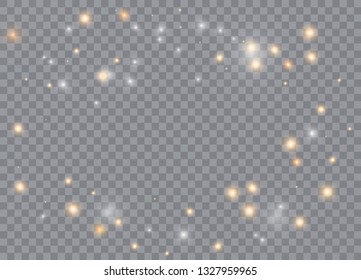 Sparks glitter special light effect. Vector sparkles on transparent background. Christmas abstract pattern. Sparkling magic dust particles. 