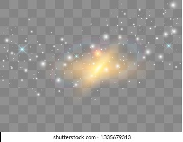 Sparks glitter special light effect. Vector sparkles on transparent background. Christmas abstract pattern. Sparkling magic dust particles. 