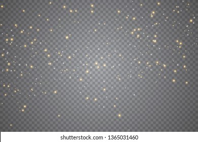 Sparks glitter special light effect. Vector sparkles on transparent background. Sparkling magic dust particles. 