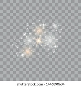 Sparks glitter special light effect. Sparkle on transparent background. Christmas abstract pattern. Sparkling magic dust particles. Vector illustrator eps 10.