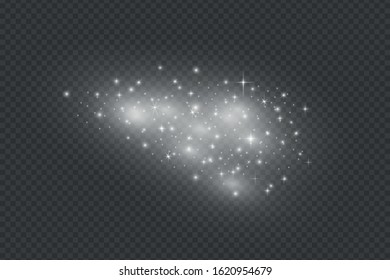 Sparks glitter special light effect. Vector sparkles on transparent background. Christmas abstract pattern. Sparkling magic dust particles