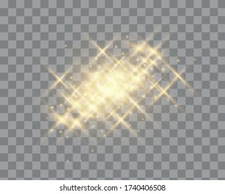 Provoca un efecto luminoso especial. El vector brilla sobre un fondo transparente. Patrón abstracto de Navidad. Partículas mágicas mágicas de polvo