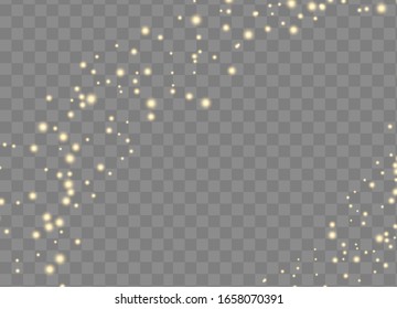 Sparks glitter special light effect.Cosmic glittering wave. The dust sparks and stars shine with special light effect on transparent background.
