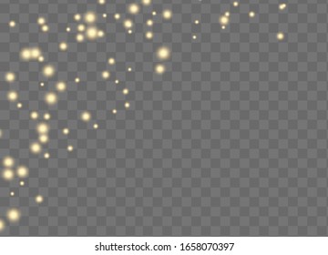 Sparks glitter special light effect.Cosmic glittering wave. The dust sparks and stars shine with special light effect on transparent background.
