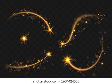 Sparks glitter special light effect.Sparkling magic dust particles.Cosmic glittering wave