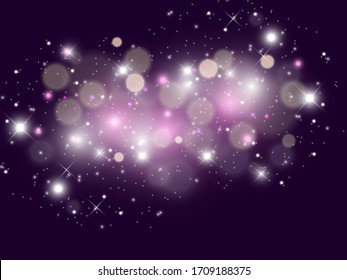 Sparks and golden stars glitter special light effect. Vector sparkles on transparent background. Christmas abstract pattern. Sparkling magic dust particles