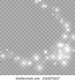 sparks and golden stars glitter special light effect. Vector sparkles on transparent background. Christmas abstract pattern. Sparkling magic dust particles	