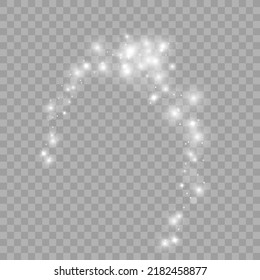 Sparks and golden stars glitter special light effect. Vector sparkles on transparent background. Christmas abstract pattern. Sparkling magic dust particles	
