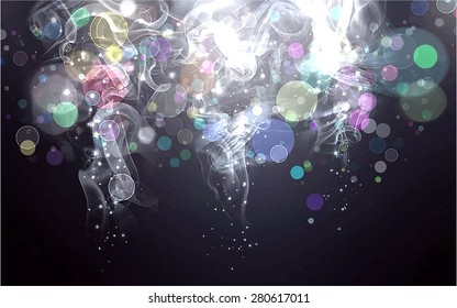 Sparks light from above background. Vector version