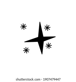 Sparks silhouette isolated on white background. Vector illustration of black and white spark pattern.
