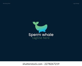 Sparm Whale logo design template