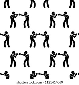 sparring boxers icon. Element of Fight icons for mobile concept and web apps. Pattern repeat seamless sparring boxers icon can be used for web and mobile apps on white background