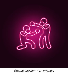 sparring boxers icon. Elements of Fight in neon style icons. Simple icon for websites, web design, mobile app, info graphics