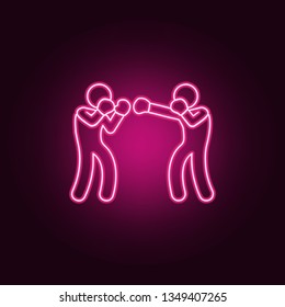 sparring boxers icon. Elements of Fight in neon style icons. Simple icon for websites, web design, mobile app, info graphics