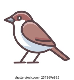 Sparrow bird cartoon isolated icon design, vector illustration  graphic