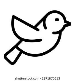 Sparrow bird icon outline vector. Animal tree. Cute fly
