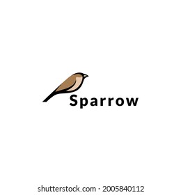 Sparrow Bird Logo Design. Logo Template