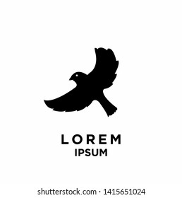 sparrow bird silhouette black silhouette logo icon design vector illustration