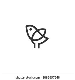 Sparrow Bird Symbol. Logo Design. Vector Illustration.