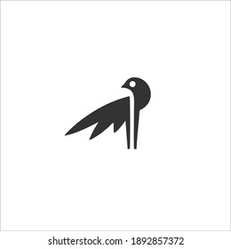Símbolo de pájaro resplandeciente. Diseño del logotipo. Ilustración vectorial.