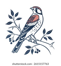 A Sparrow bird Vector art illustration