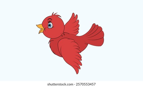 Sparrow bird vector drawing. Cartoon style of sparrow bird flying. Sparrow clip art.