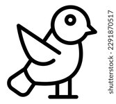 Sparrow birdie icon outline vector. Small bird. Cute happy