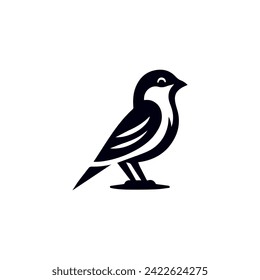 Sparrow Black and Write Vactor illustration use logo, t-shirt