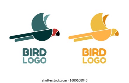 sparrow and canary finch bird animal logo simple concept design vector illustration