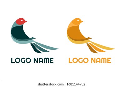 Sparrow And Canary Finch Bird Animal Logo Simple Concept Design Vector Illustration
