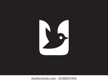 Sparrow and English capital letter icon design