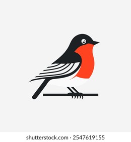 Sparrow Finch bird icon vector art design image on a white background