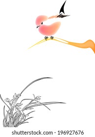 sparrow and flower