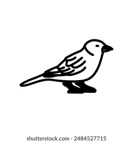 Sparrow Glyph Icon, Vector illustration