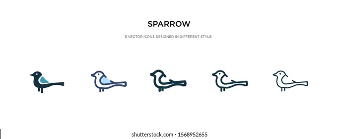 sparrow icon in different style vector illustration. two colored and black sparrow vector icons designed in filled, outline, line and stroke style can be used for web, mobile, ui