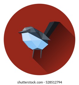 Sparrow icon in flat style. Bird symbol stock vector illustration.