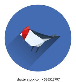 Sparrow icon in flat style. Bird symbol stock vector illustration.