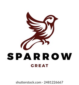 Sparrow Icon Logo Design Template