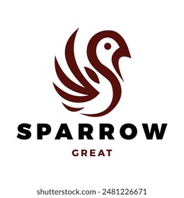 Sparrow Icon Logo Design Template